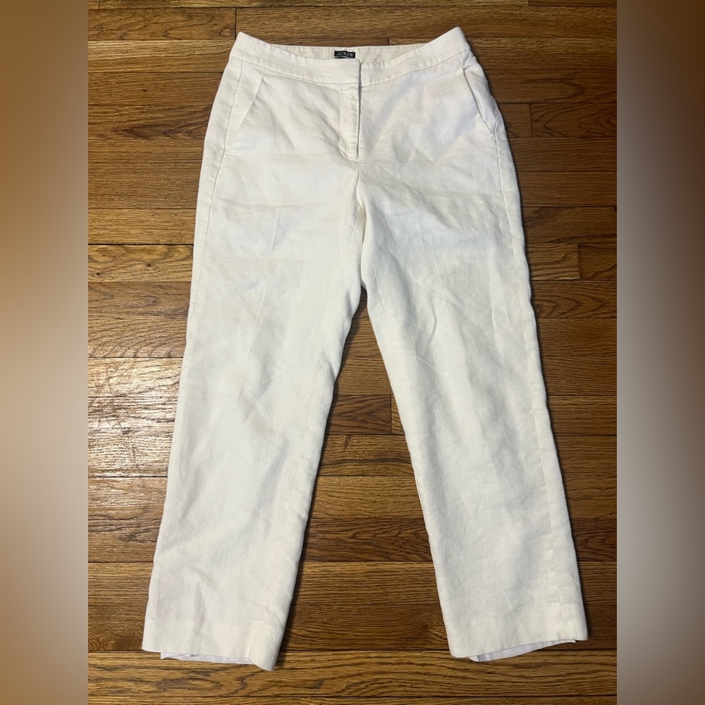 J.Crew White Linen Blend Pants